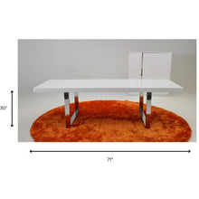 Load image into Gallery viewer, 30&quot; White MDF Extendable Dining Table with Stainless Steel Legs