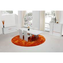 Load image into Gallery viewer, 30&quot; White MDF Extendable Dining Table with Stainless Steel Legs