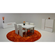 Load image into Gallery viewer, 30&quot; White MDF Extendable Dining Table with Stainless Steel Legs