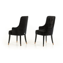Load image into Gallery viewer, 38&quot; Black Velvet Fabric Dining Chair