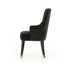 Load image into Gallery viewer, 38&quot; Black Velvet Fabric Dining Chair