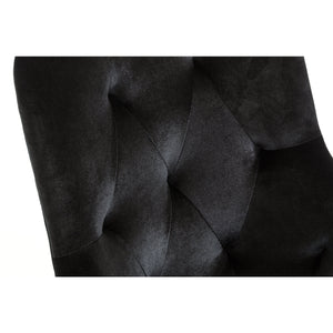 38" Black Velvet Fabric Dining Chair