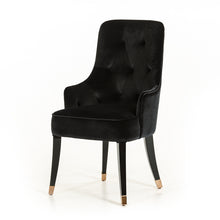 Load image into Gallery viewer, 38&quot; Black Velvet Fabric Dining Chair