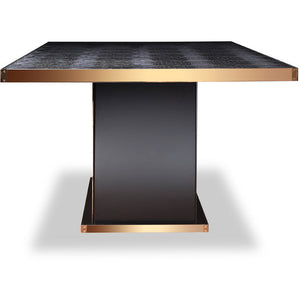 30" Black Crocodile and Rosegold Dining Table