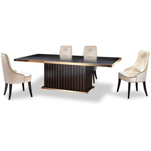 30" Black Crocodile and Rosegold Dining Table