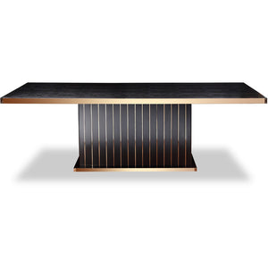 30" Black Crocodile and Rosegold Dining Table