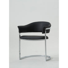 Load image into Gallery viewer, 30&quot; Black Leatherette and Stainless Steel Dining Chair