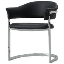 Load image into Gallery viewer, 30&quot; Black Leatherette and Stainless Steel Dining Chair