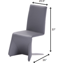 Load image into Gallery viewer, Set of Two Gray Contemporary Faux Leather Dining Chairs