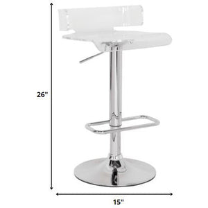 Clear And Chrome Swivel Adjustable Bar Stool