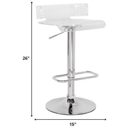 Clear And Chrome Swivel Adjustable Bar Stool