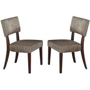 20" X 20" X 36" 2pc Gray Fabric And Espresso Side Chair