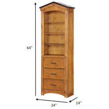 Load image into Gallery viewer, 24&quot; X 14&quot; X 78&quot; Rustic Oak Bookcase Cabinet