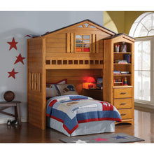 Load image into Gallery viewer, 24&quot; X 14&quot; X 78&quot; Rustic Oak Bookcase Cabinet