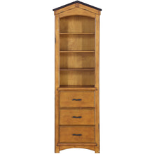 Load image into Gallery viewer, 24&quot; X 14&quot; X 78&quot; Rustic Oak Bookcase Cabinet