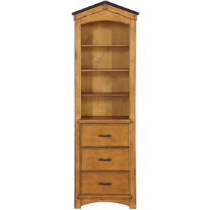 24" X 14" X 78" Rustic Oak Bookcase Cabinet