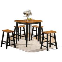 Load image into Gallery viewer, Mod Black and Natural Counter Height Five Piece Dining Set