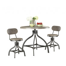 Load image into Gallery viewer, 36&quot; X 36&quot; X 36&quot; 3pc Pack Gray Oak Adjustable Counter Height Dining Set