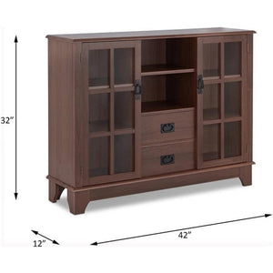 42" X 12" X 32" Walnut Mdf Cabinet