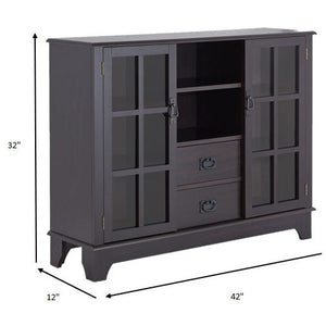 42" X 12" X 32" Espresso Mdf Cabinet