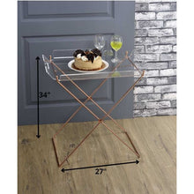 Load image into Gallery viewer, 27&quot; X 19&quot; X 34&quot; Clear Glass And Gold Serving Cart