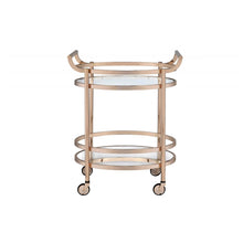 Load image into Gallery viewer, 27&quot; X 19&quot; X 34&quot; Clear Glass And Rose Gold Serving Cart