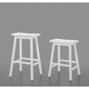 18" X 16" X 29" White Rubber Wood Bar Stool (Set-2)