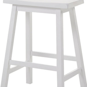 18" X 16" X 29" White Rubber Wood Bar Stool (Set-2)