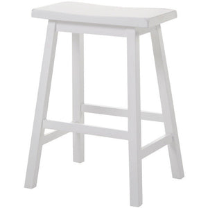 18" X 16" X 29" White Rubber Wood Bar Stool (Set-2)