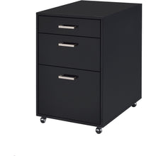Load image into Gallery viewer, File Cabinet in Black High Gloss and Chrome - Metal Tube, MDF, Poly Ven Black High Gloss and Chrome