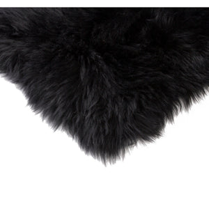 Black Natural Sheepskin Chair Seat Cover