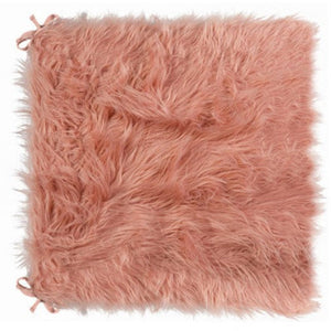 Set of 2 Cozy Mauve Rose Faux Fur Chair Pads