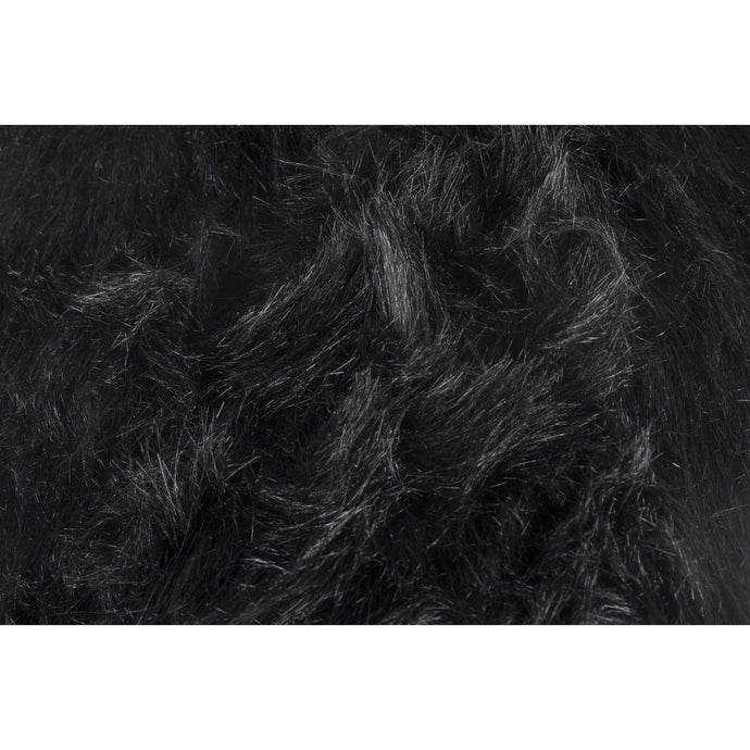 Set of 2 Cozy Black Faux Fur Chair Pads