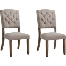 Load image into Gallery viewer, 19&quot; X 23&quot; X 43&quot; 2pc Cream Linen And Weathered Oak Side Chair