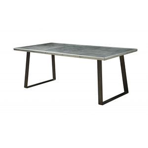 78" X 40" X 30" Aluminum And Gunmetal Dining Table