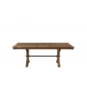 64-88" X 44" X 30" Gray Oak Dining Table