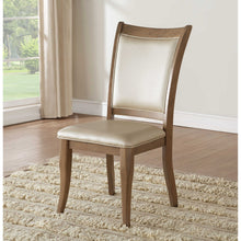 Load image into Gallery viewer, 23&quot; X 19&quot; X 40&quot; 2pc Beige Leatherette And Gray Oak Side Chair