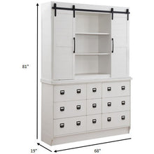 Load image into Gallery viewer, 68&quot; X 19&quot; X 81&quot; Antique White Hutch And Buffet