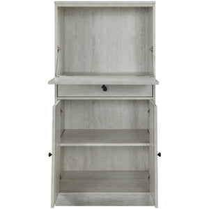 24" X 20" X 52" Antique White Mdf Wine Cabinet