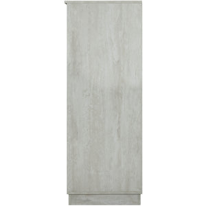 24" X 20" X 52" Antique White Mdf Wine Cabinet