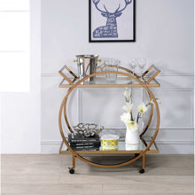 Load image into Gallery viewer, 33&quot; X 19&quot; X 35&quot; Champagne Metal Tube Serving Cart