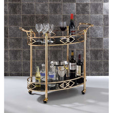 Load image into Gallery viewer, 35&quot; X 16&quot; X 32&quot; Gold Metal Serving Cart