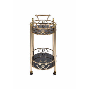 35" X 16" X 32" Gold Metal Serving Cart