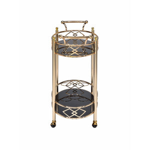 35" X 16" X 32" Gold Metal Serving Cart