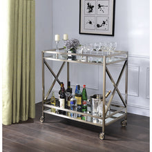 Load image into Gallery viewer, 34&quot; X 20&quot; X 35&quot; Antique Brass Metal Serving Cart