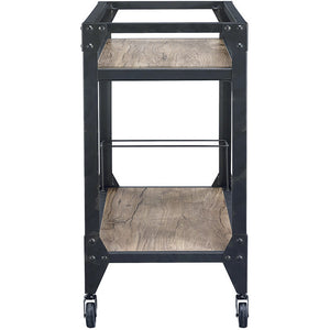 32" X 16" X 31" Black Metal Serving Cart