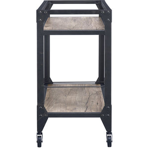 32" X 16" X 31" Black Metal Serving Cart