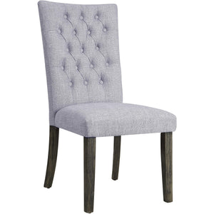 21" X 25" X 45" 2pc Gray Fabric And Gray Oak Side Chair