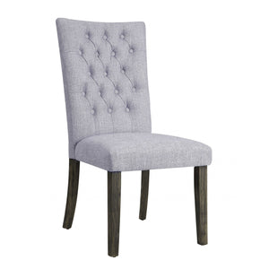 21" X 25" X 45" 2pc Gray Fabric And Gray Oak Side Chair