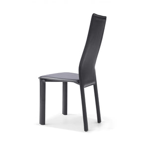Set of 4 Modern Dining Black Faux Leather Dining Chairs